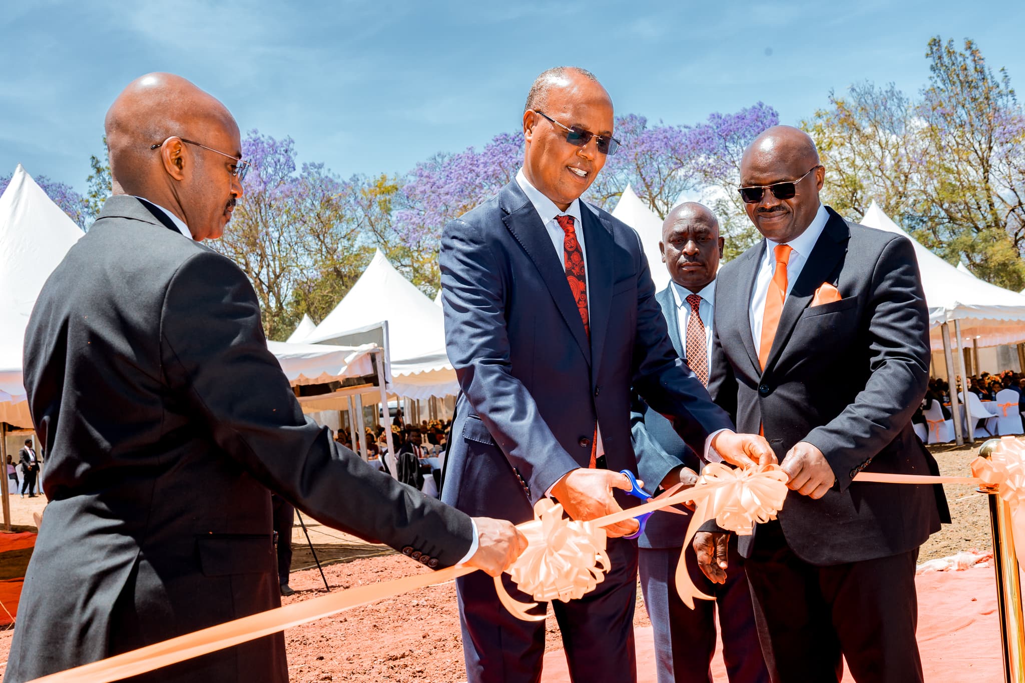 Ribbon cutting at the NTUC Groundbreaking Ceremony